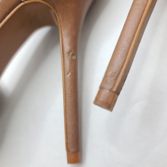 Zara Woman Brown Open Toe Leather Ankle Strap 5 inch High Heels Size 6.5 (37) - Picture 11 of 15